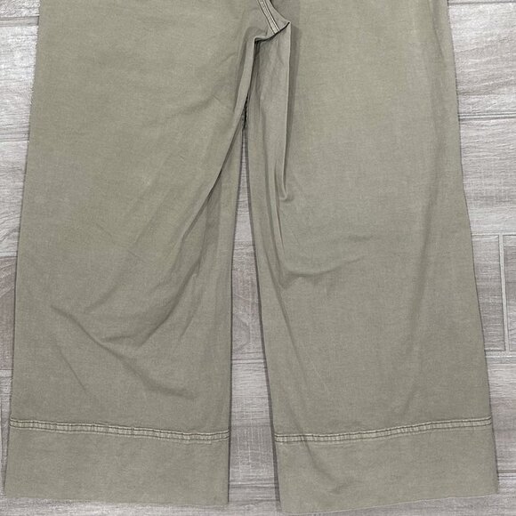 Everlane The Lightweight Wide-Leg Crop Stretch Cotton Chino Pants in Light Sage - Picture 10 of 16
